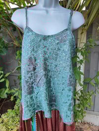 Image 5 of Kimono and cami top Set-dark green and black grey