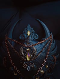 Image 2 of Adorned crow skull on filigree 