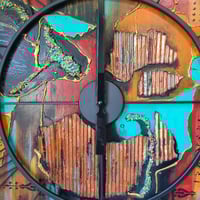 Image 3 of Rustic Orange Blue Clock