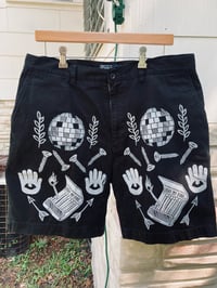 Image 2 of 'Party People' Custom Blockprinted Chino Shorts