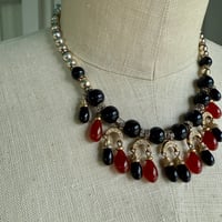 Image 3 of Christian Dior Glass Beaded & Rhinestone Bib Necklace