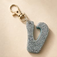 Image 5 of Light Blue Glow Letter Keychain • Personalized Resin Charm