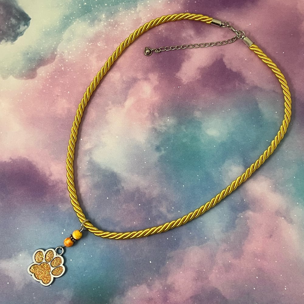 Image of Glitter Paw Print Necklace