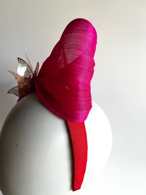 Image of Hot pink silk abaca bow