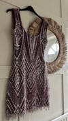 Art Deco luxurious beaded mauve dress