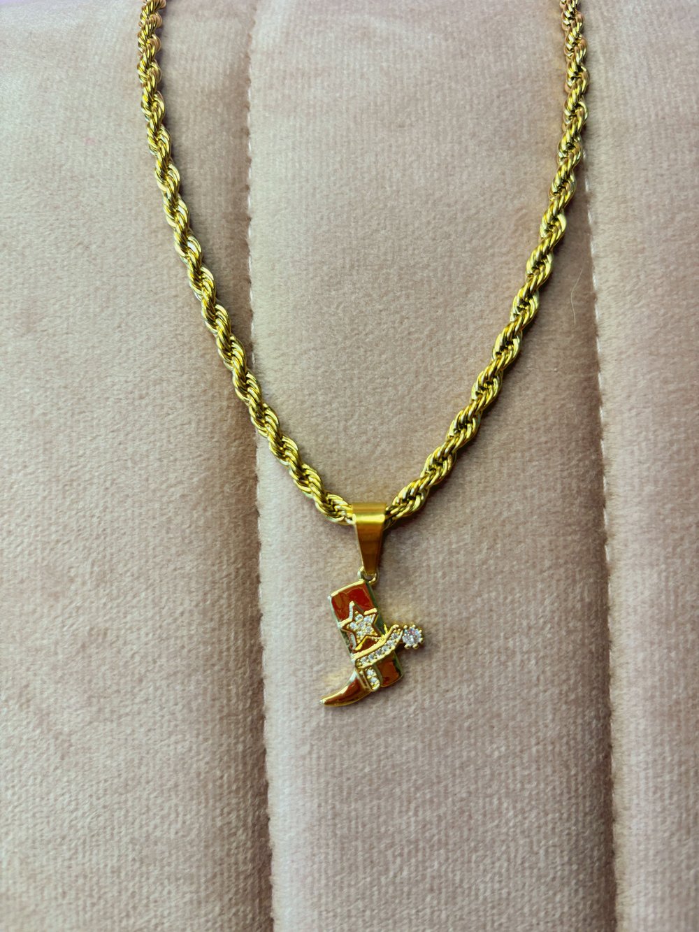 Image of “Lucky” boot rope pendant 