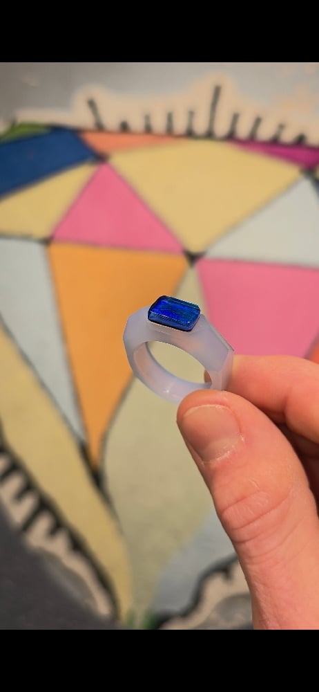 Image of Blue Chalcedony faceted Ring