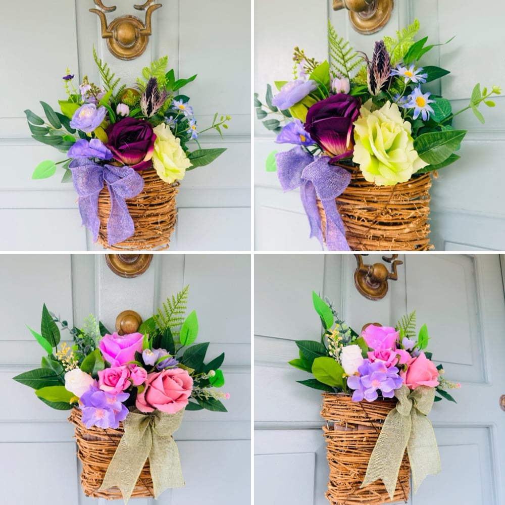 Image of Floral Wall Basket 