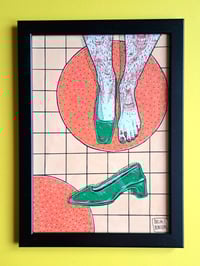 Image 1 of 'ORANGEN III' original illustration (A4, frame incl.)