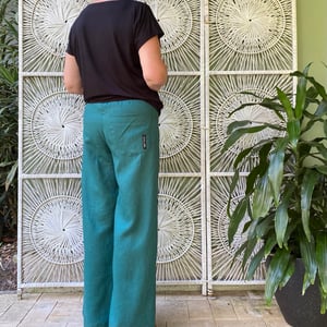 Image of Linea pants - Linen - Emerald Green