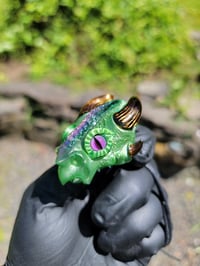 Image 4 of Chromium Mini DragonHead Pendant. 