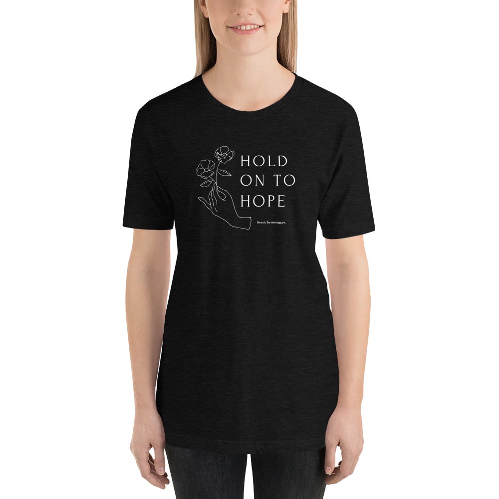 Image of Hold on To Hope Flower - Black Tee