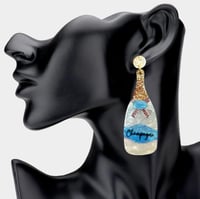 Image 1 of Champagne Bottle Earrings, Earrings for Champagne Lovers 