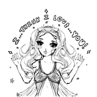 i think i love you! doodle 4x4 print