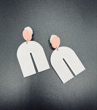 Image 3 of Block- Acrylic U-Shaped Dangle Earrings