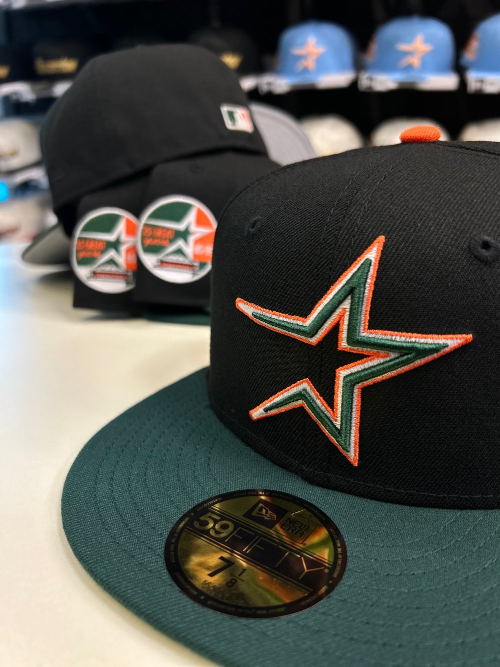 New Era 5950 Black/Field Green/Orange