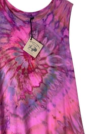 Image 3 of 3XL Jersey Knit Pocket Tank Dress in Hibiscus Spiral Ice Dye