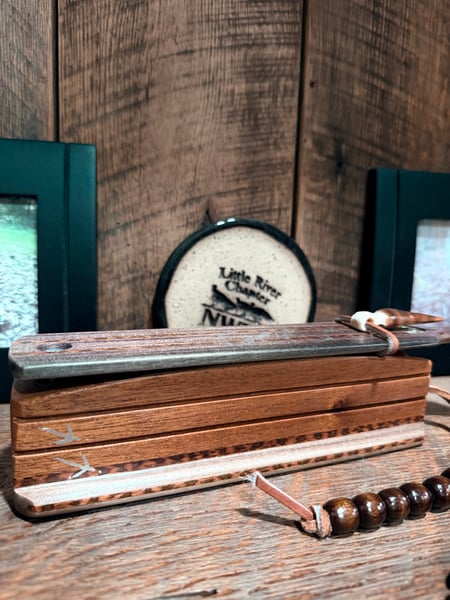 Image of Blue Mahoe/Mahogany Snakewood inlays short box 