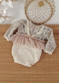 Image 3 of Newborn bodysuit for photoshoots | Lara | beige