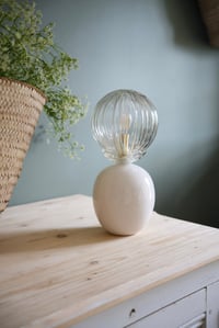 Image 2 of Lampe Ceramique  & verre strié