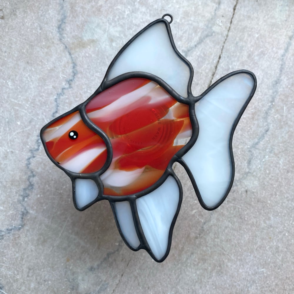 Image of RED AND WHITE Ryukin Goldfish