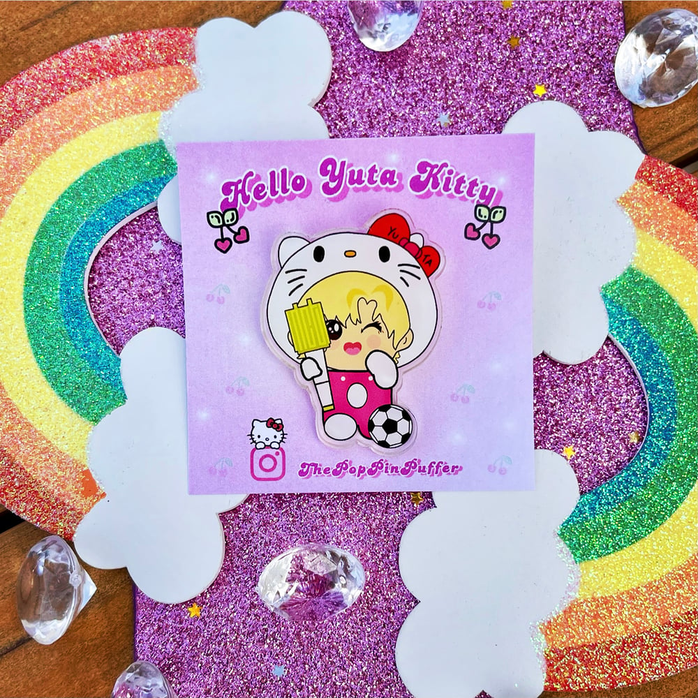 Image of Hello Yuta Kitty Acrylic Pin