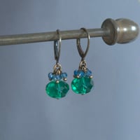 Image 1 of Boucles d’oreilles vert et bleu