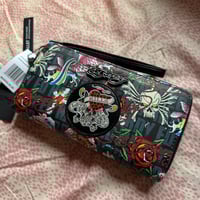 Image 2 of ($30 NWT) Ed hardy bling blue wallet 