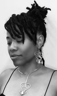 Image 2 of Sankofa Heart Earrings (925 Sterling Silver)