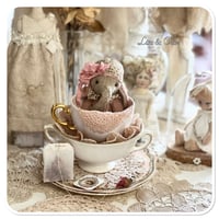Image 8 of Rose Petal a beige and dusty pink Handmade teacup elephant