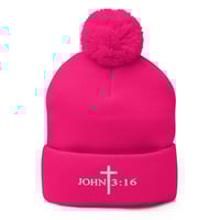 Image 7 of John 3:16 Pom-Pom Beanie