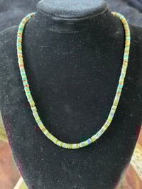 Image 3 of Spiny Oyster/Kingman Turquoise Heishi Necklace