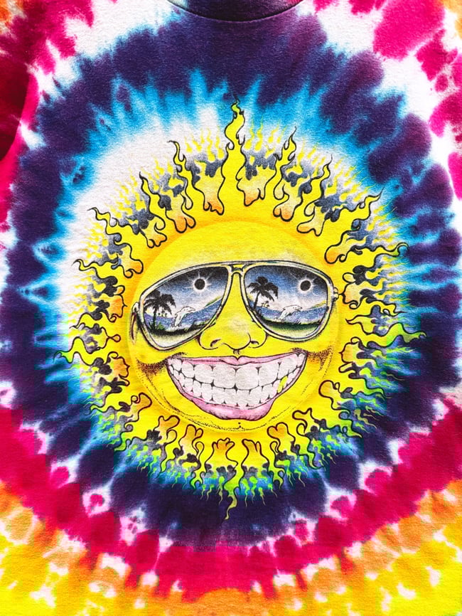 Jerry Jaspar Late 80s Smiling Sun T-Shirt - Size XL