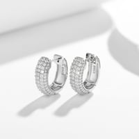 Image 4 of Follow Cloud Total 1.0ct 1.3mm Moissanite Diamond Hoop Earrings for Women S925 Sterling Silver Spark