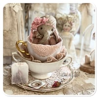 Image 3 of Rose Petal a beige and dusty pink Handmade teacup elephant