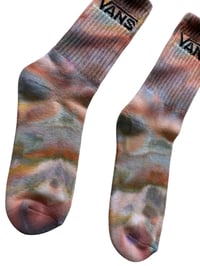 Image 5 of M/L Adult VANS Hand-Dyed Crew Socks in Mojave Watercolor Ice Dye