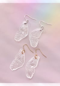 Image 1 of Frosted Fairy Wing Earrings