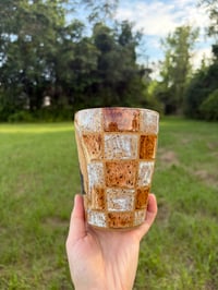 Image 4 of Golden checkered Bronc to go mug