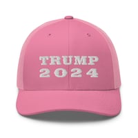 Image 1 of Trump 2024 Pink - Trucker Cap from PatriotsCo.com