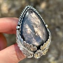 Image 2 of XL Handmade Sterling Silver Hypersthene Statement Ring