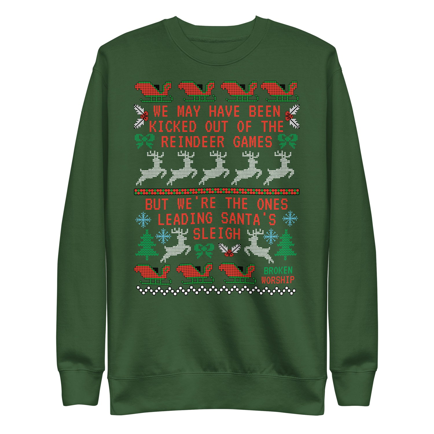 Image of Reindeer Games Christmas Sweater (Black & Green)