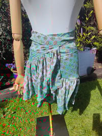 Image 2 of Porto co ord set - frilly wrap skirt and top 6-14 uk Green