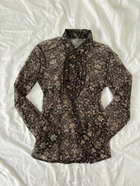 Image 1 of 00s brown sheer shirt // S