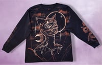 Image 1 of “FERAL FEMININE” BLEACH PAINTED LONG SLEEVE T-SHIRT XL