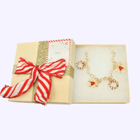 Christmas Bells & Wreath charm bracelet