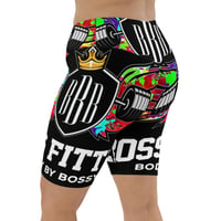 Image 3 of BOSSFITTED Black and Colorful Logo Biker Shorts