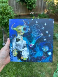 Image 5 of "That Demon Is Me” 8” x 8” Oil Acrylic Graphite on Wood 