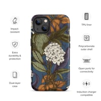 Image 19 of Art Nouveau Inspired Blue, Orange and White Boho Hippie Floral Sketch Tough Case for iPhone®