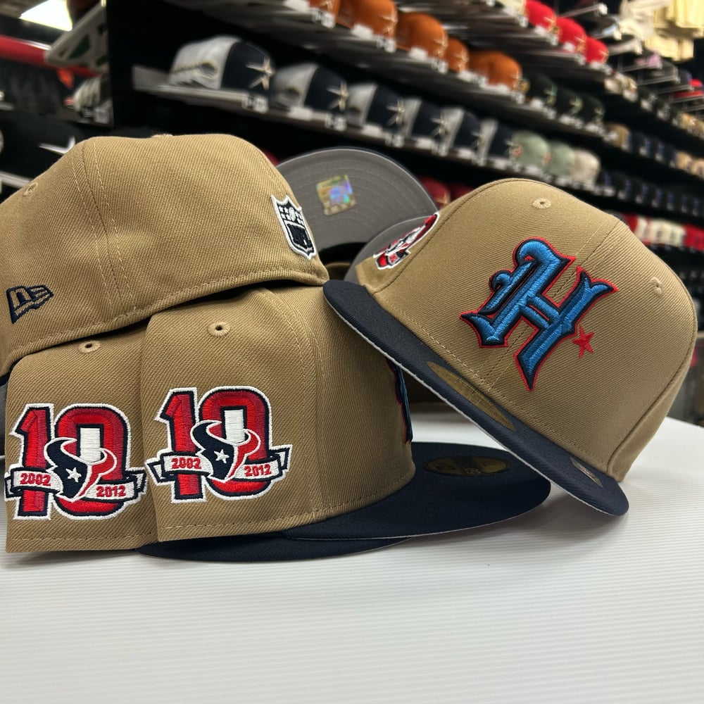 New Era 59Fifty Tan Navy Texans 