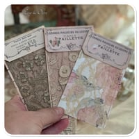 Image 5 of Handmade quilted vintage french lace pouch with 14 vintage lace samples